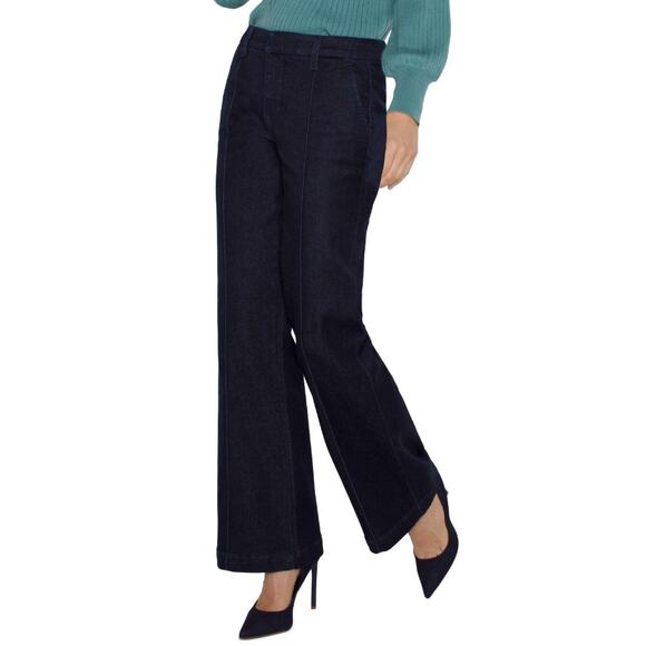 LIVERPOOL Women's Pintuck Trouser Jeans US 4 27 Blue Sturgis Midrise NWT - Picture 3 of 13